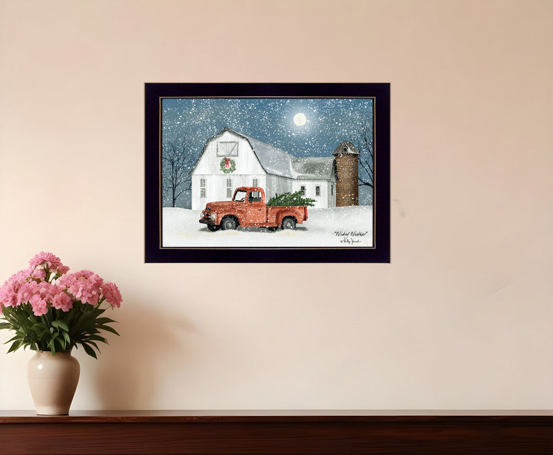 Wintry Weather 1 Black Framed Print Wall Art