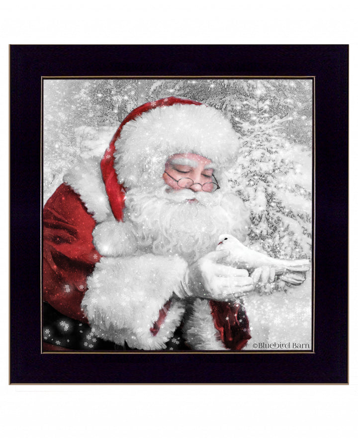 Santas Little Friends 1 Black Framed Print Wall Art