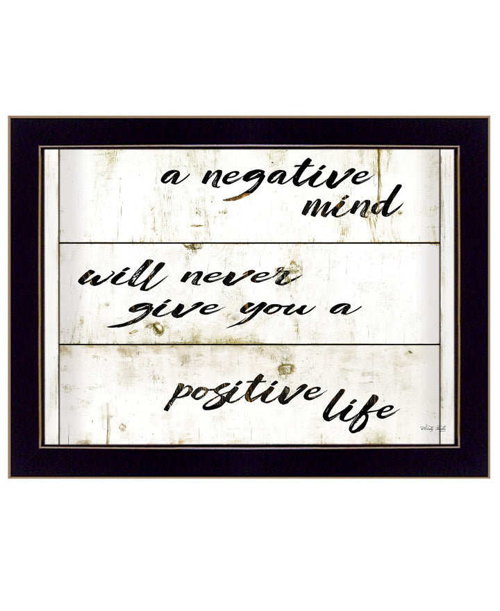 Positive Life Black Framed Print Wall Art