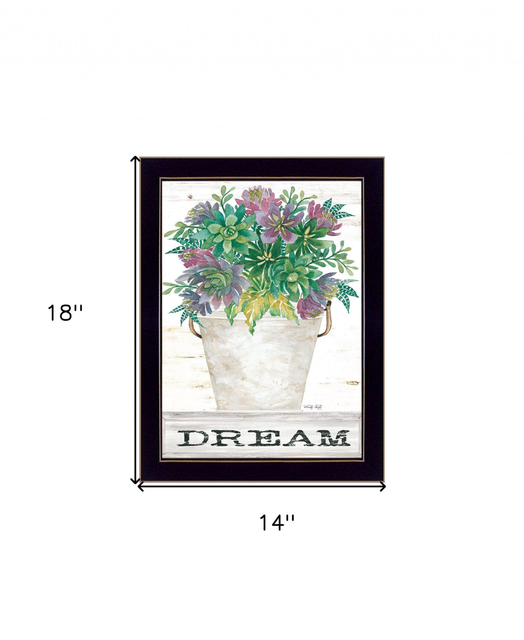 Dream Succulents 1 Black Framed Print Wall Art