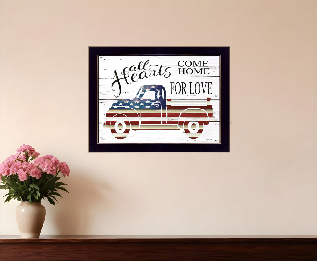 All Hearts Come Home for Love Truck 1 Black Framed Print Wall Art