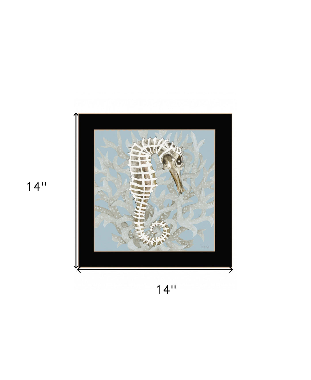 Coral Seahorse I 1 Black Framed Print Wall Art