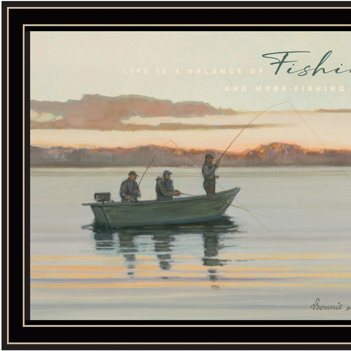 Fishing 1 Black Framed Print Wall Art