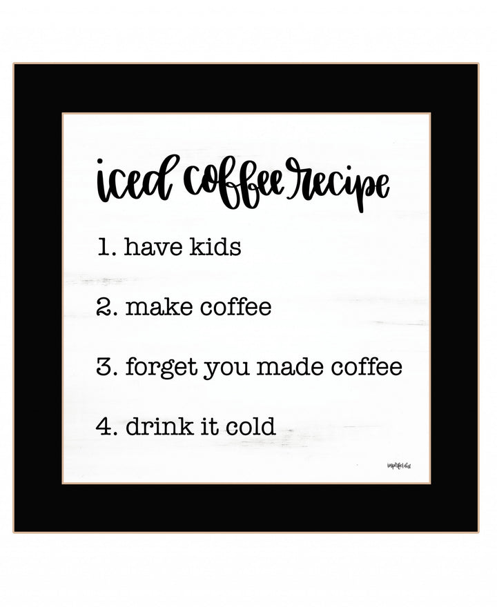 Iced Coffee Recipe 1 Black Framed Print Wall Art