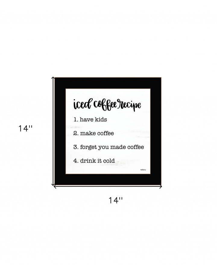 Iced Coffee Recipe 1 Black Framed Print Wall Art