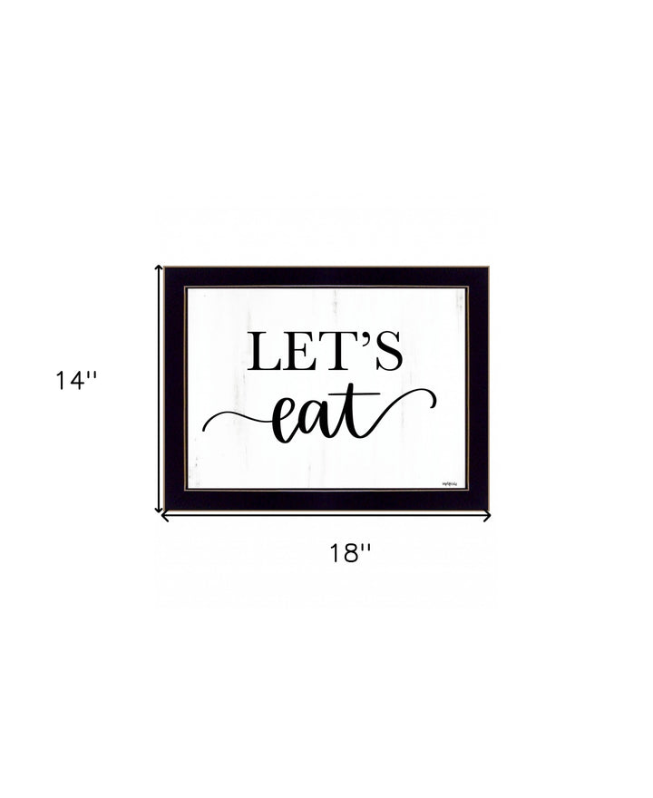 Lets Eat 1 Black Framed Print Kitchen Wall Art