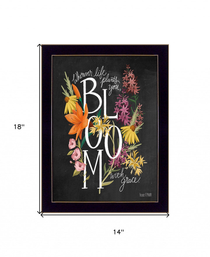 Bloom with Grace 1 Black Framed Print Wall Art