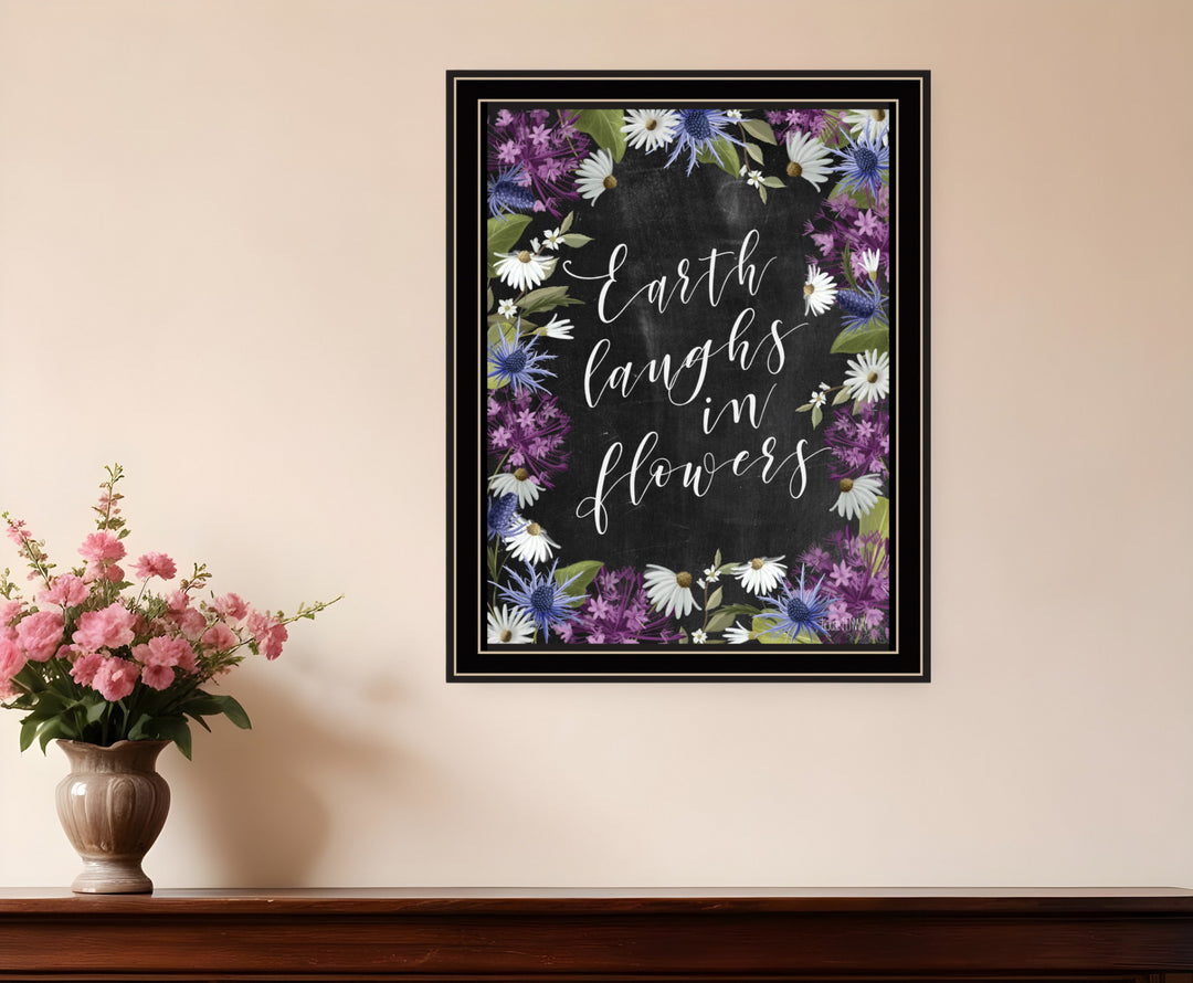 Earth Laughs in Flowers 1 Black Framed Print Wall Art