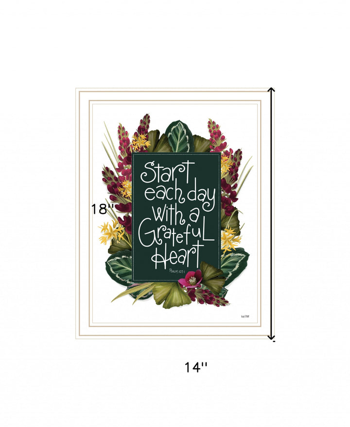 Grateful Heart 2 White Framed Print Wall Art