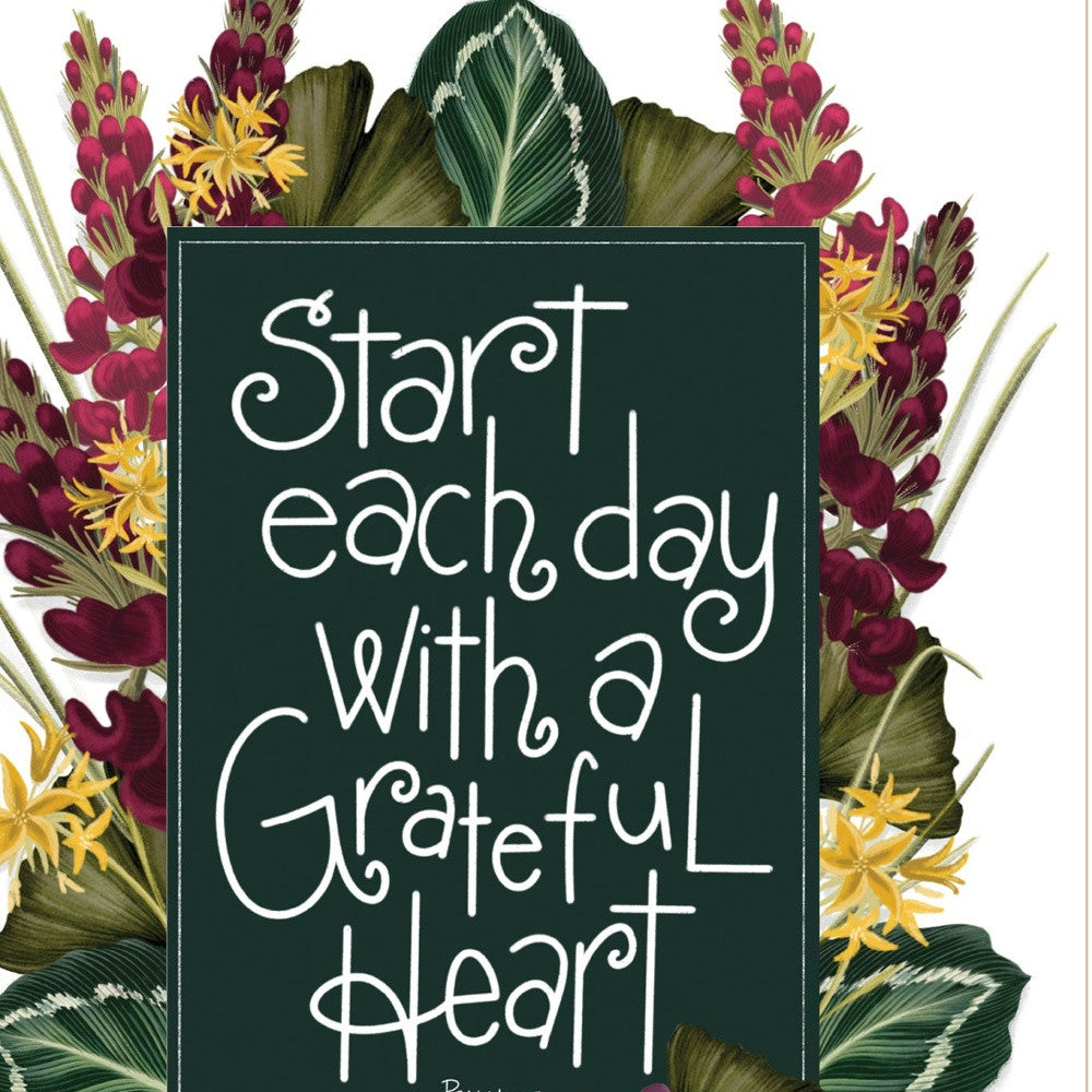 Grateful Heart 2 White Framed Print Wall Art