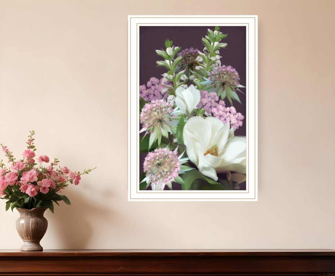 Wild For Plum Bouquet 1 White Framed Print Wall Art