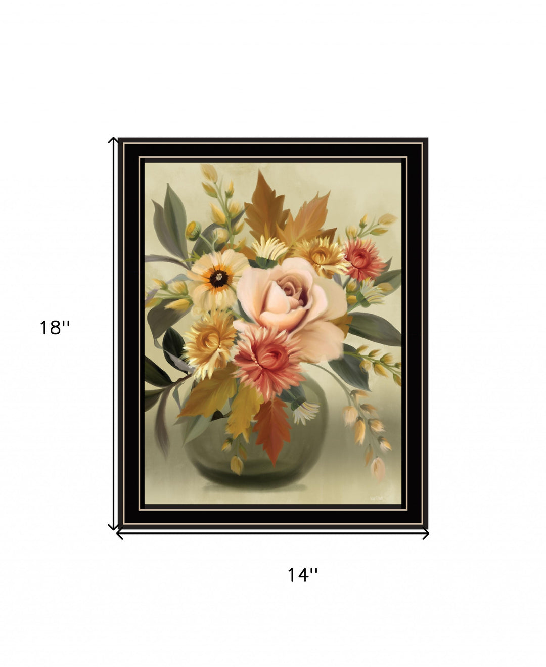 Autumn Bouquet 1 Black Framed Print Wall Art