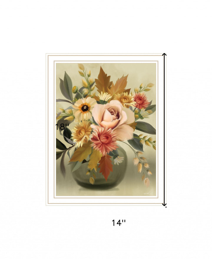 Autumn Bouquet 2 White Framed Print Wall Art