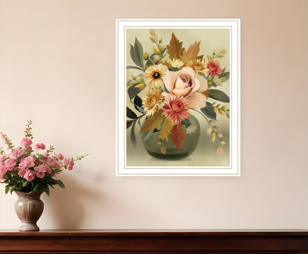 Autumn Bouquet 2 White Framed Print Wall Art