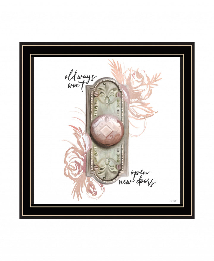 Old Ways in Blush 1 Black Framed Print Wall Art