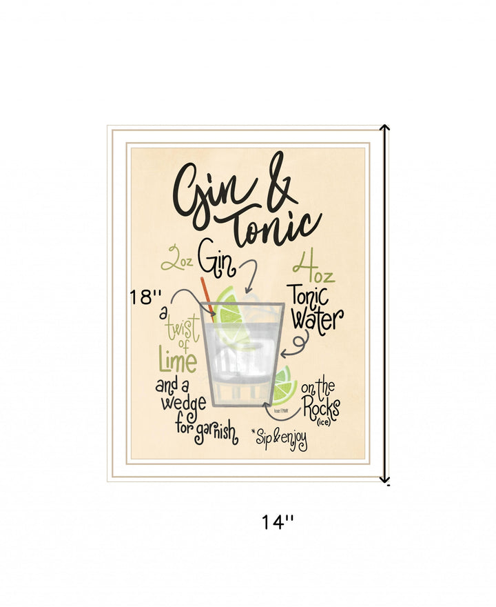 Gin and Tonic 2 White Framed Print Wall Art