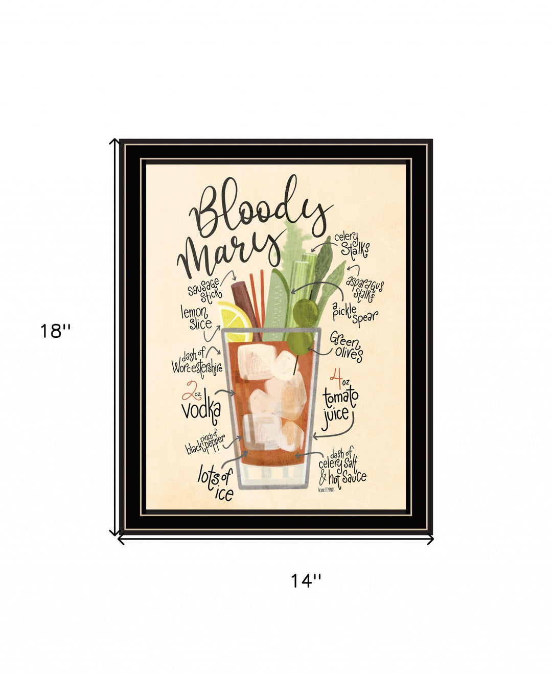 Bloody Mary 1 Black Framed Print Wall Art