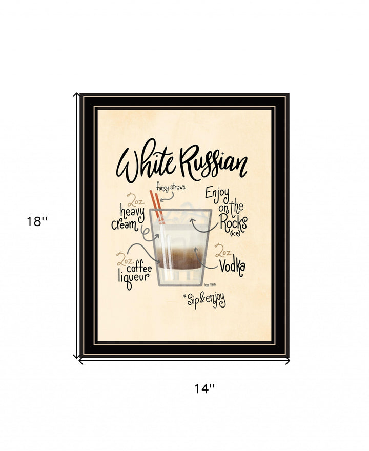 White Russian 1 Black Framed Print Wall Art