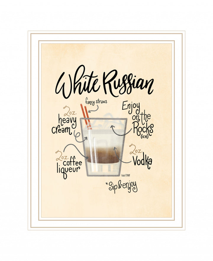 White Russian 2 White Framed Print Wall Art