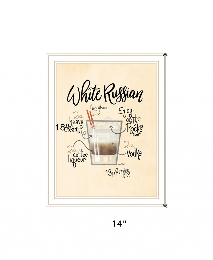 White Russian 2 White Framed Print Wall Art