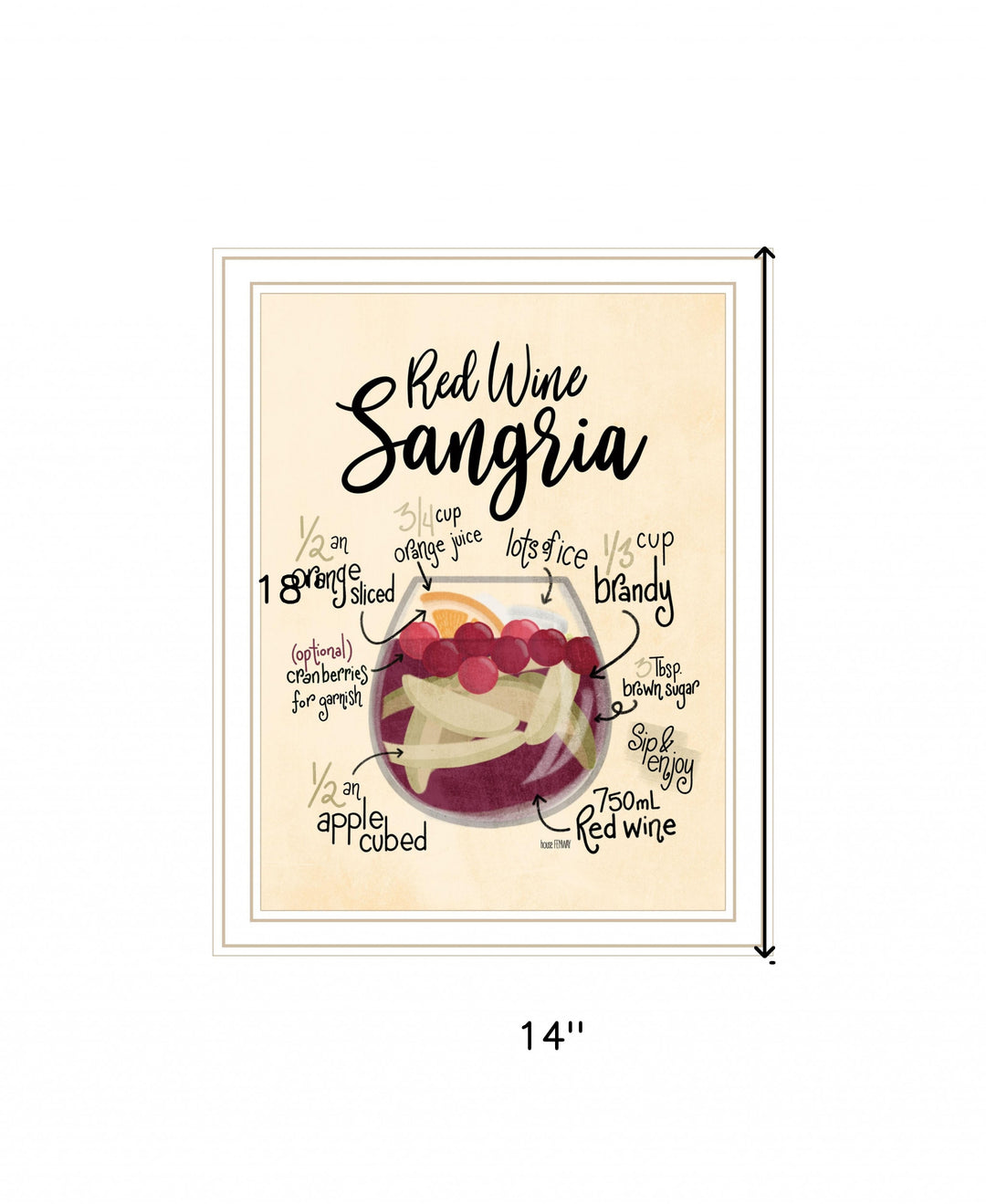 Red Wine Sangria 2 White Framed Print Wall Art