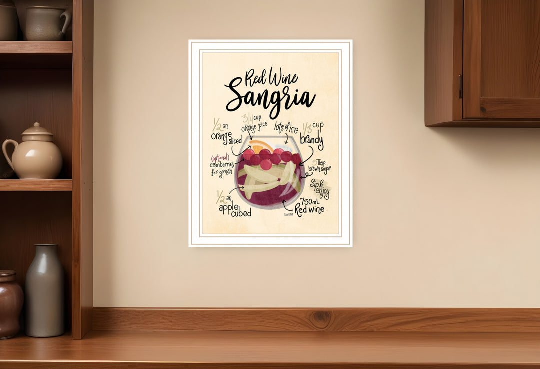 Red Wine Sangria 2 White Framed Print Wall Art