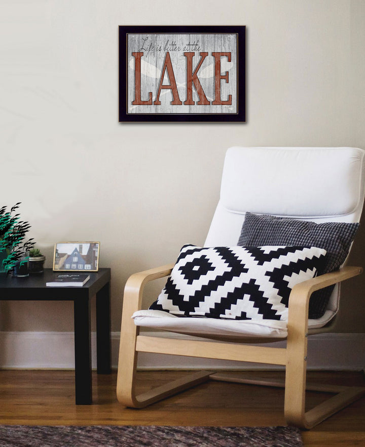 Life is Better at the Lake 3 Black Framed Print Wall Art