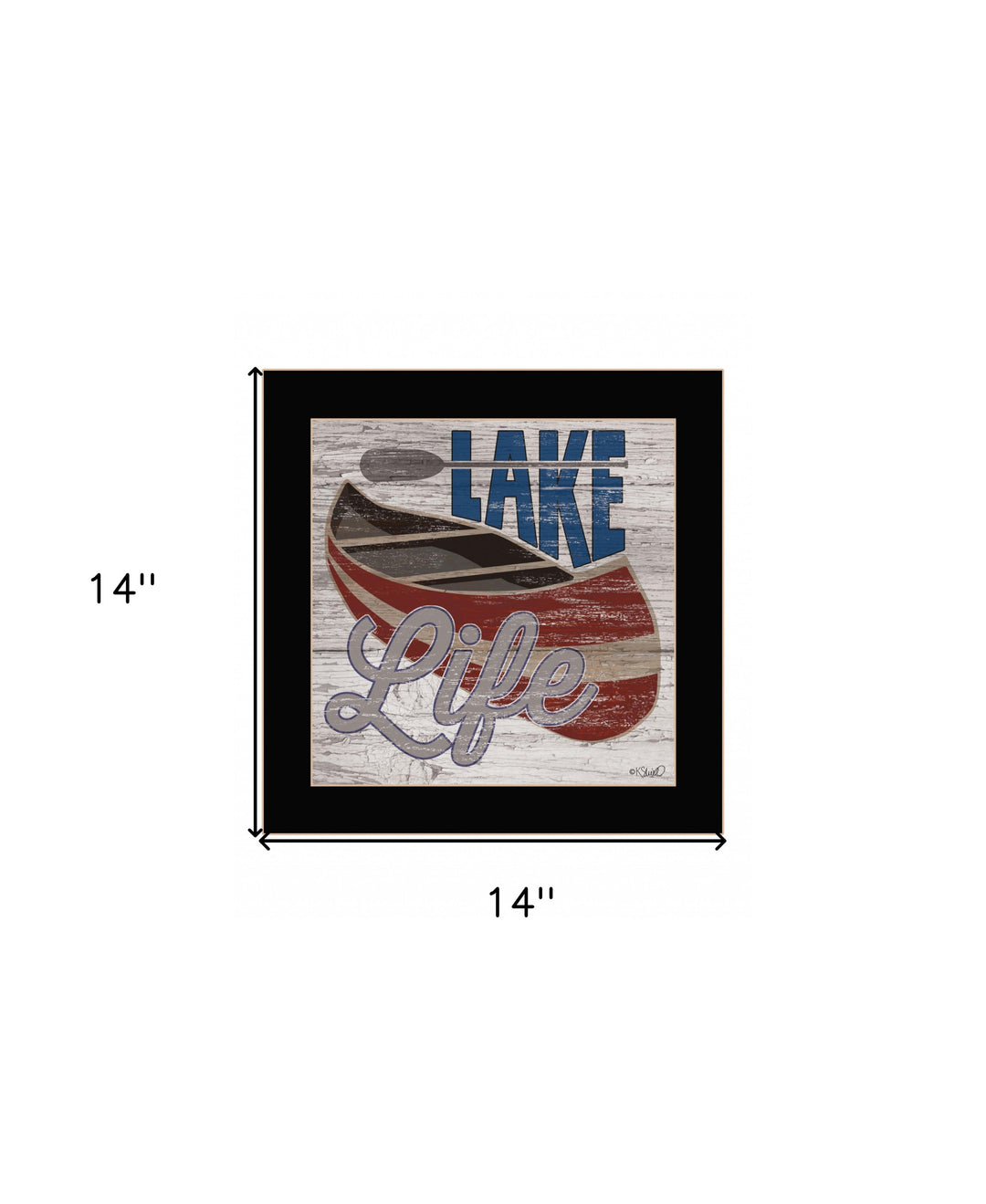 Lake Life Canoe 1 Black Framed Print Wall Art