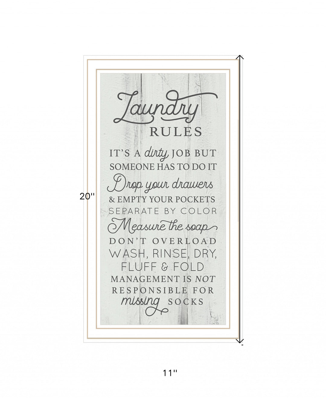 Laundry Rules 2 White Framed Print Bathroom Wall Art