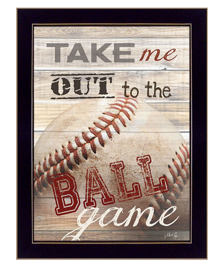 Take Me Out to the Ball Game 3 Black Framed Print Wall Art