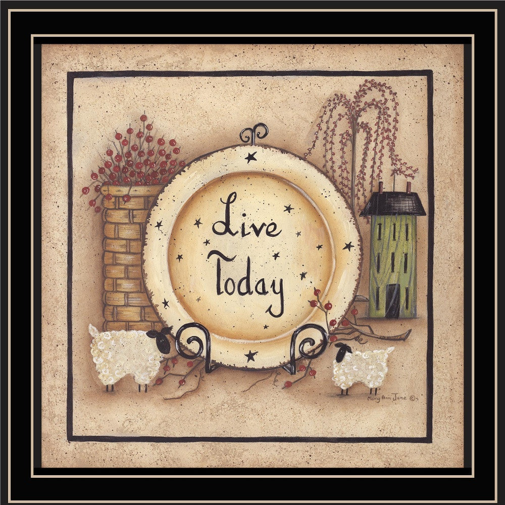 Live Today 2 Black Framed Print Wall Art