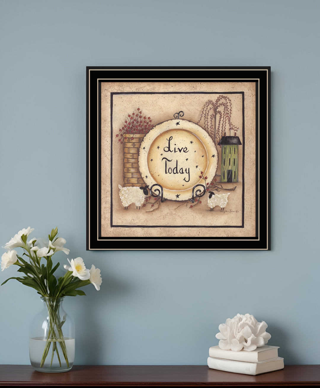 Live Today 2 Black Framed Print Wall Art