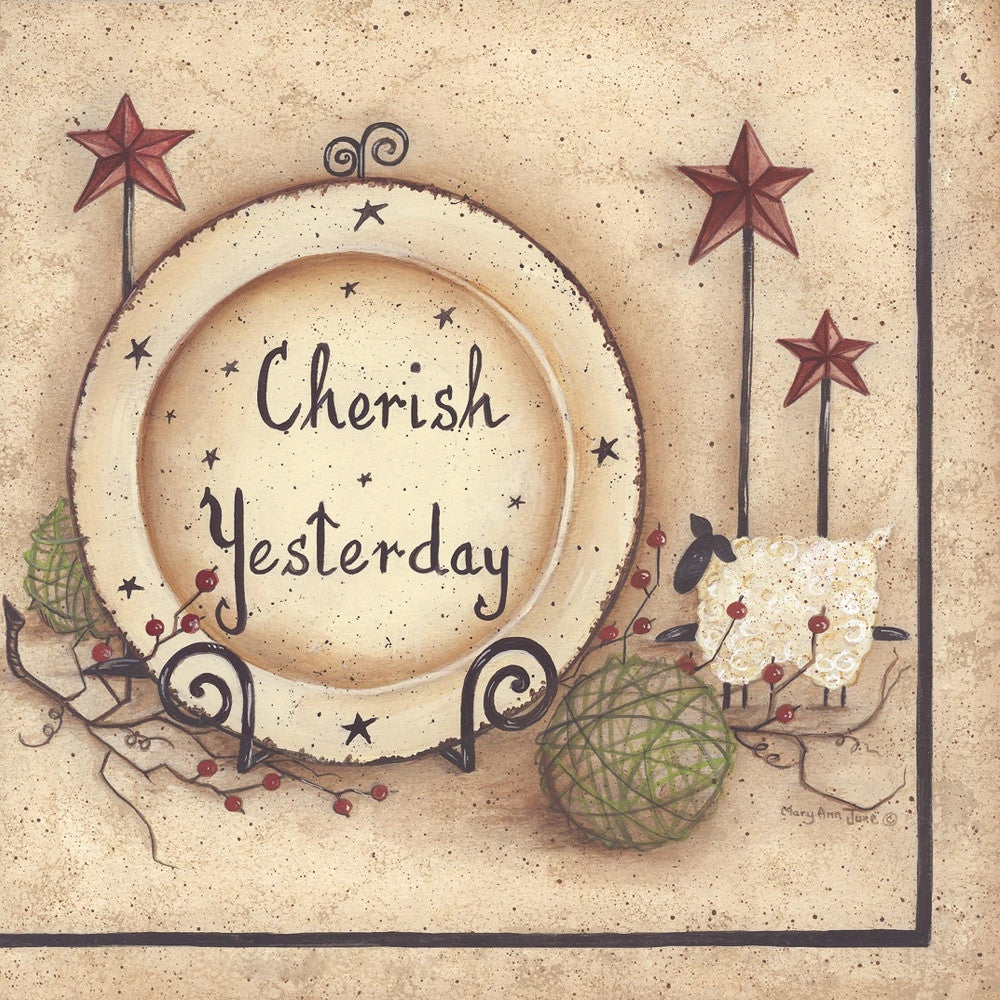 Cherish Yesterday 2 Black Framed Print Wall Art