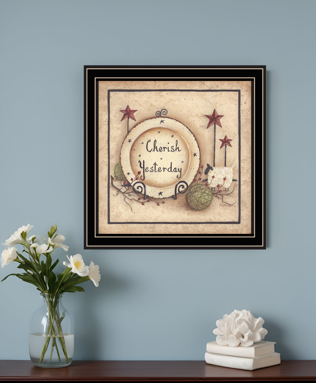 Cherish Yesterday 2 Black Framed Print Wall Art