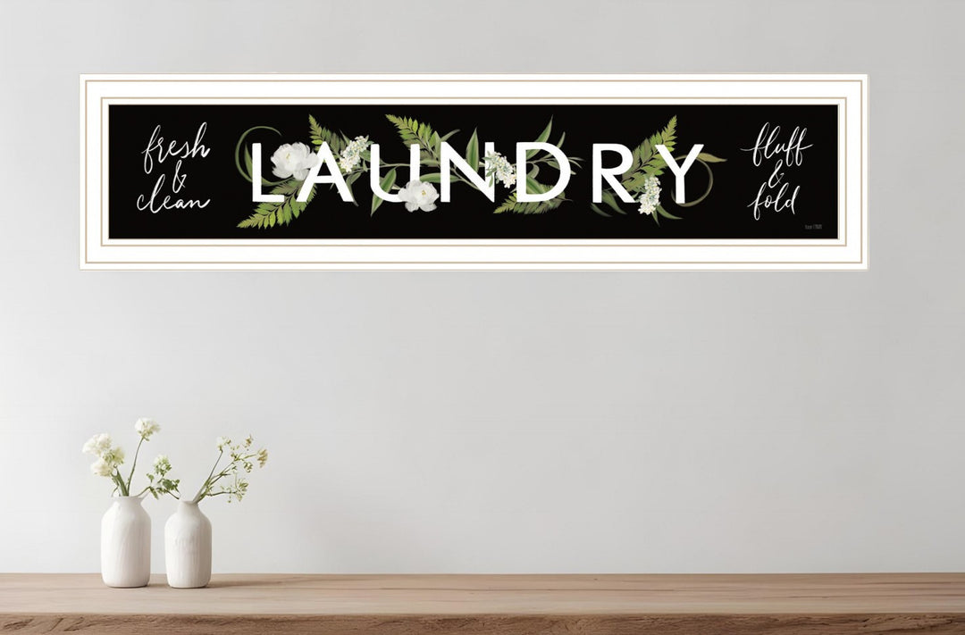 Laundry Fresh and Clean 2 White Framed Print Bathroom Wall Art