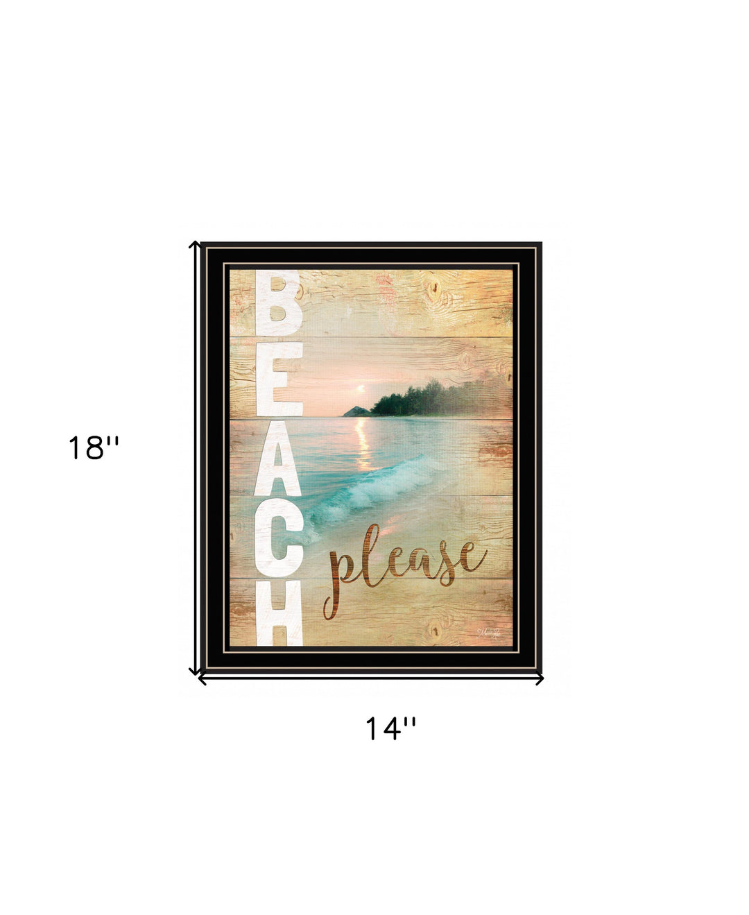 Beach Please 2 Black Framed Print Wall Art