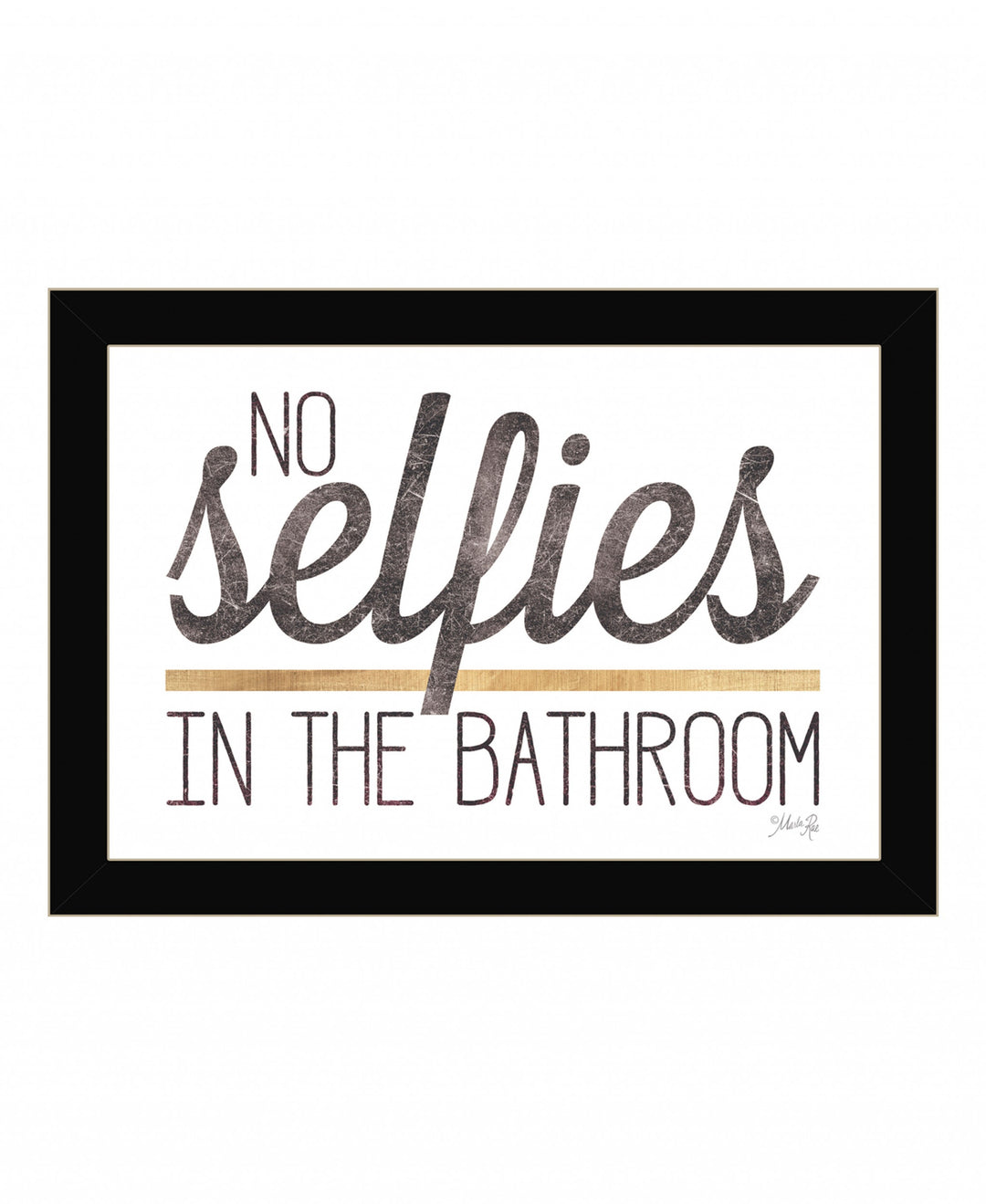 No Selfies in the Bathroom 6 Black Framed Print Bathroom Wall Art