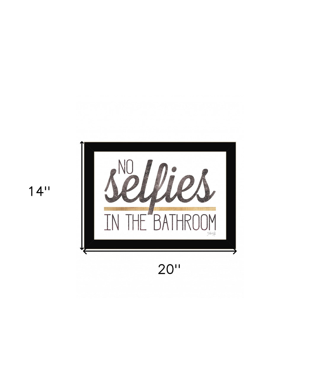 No Selfies in the Bathroom 6 Black Framed Print Bathroom Wall Art