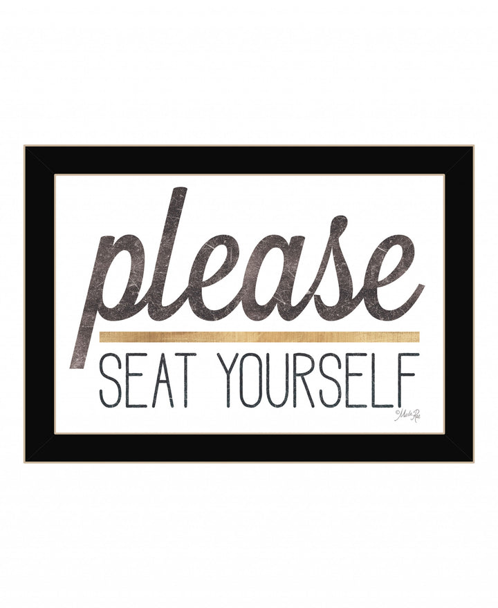 Please Seat Yourself 2 White Framed Print Wall Art