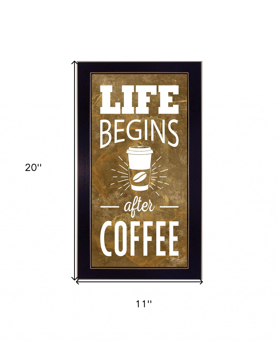 Life Begins after Coffee 2 White Framed Print Wall Art