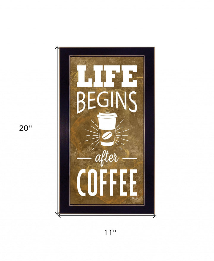 Life Begins after Coffee 2 White Framed Print Wall Art