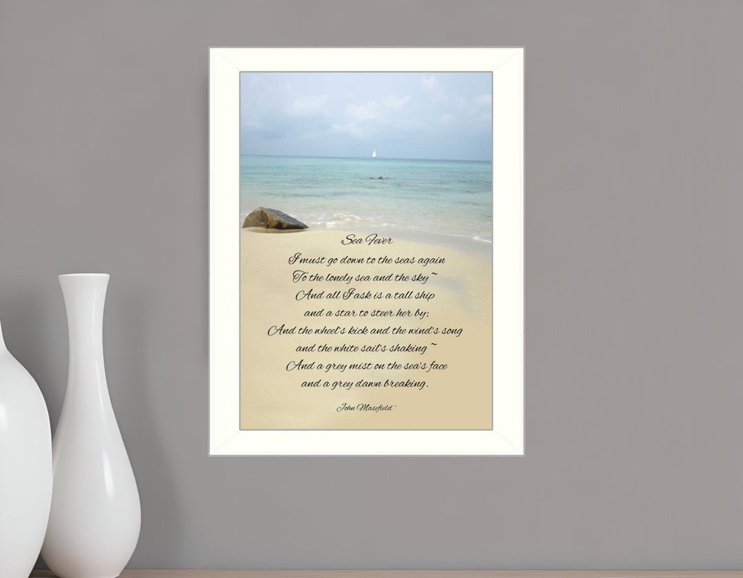 Sea Fever White Framed Print Wall Art