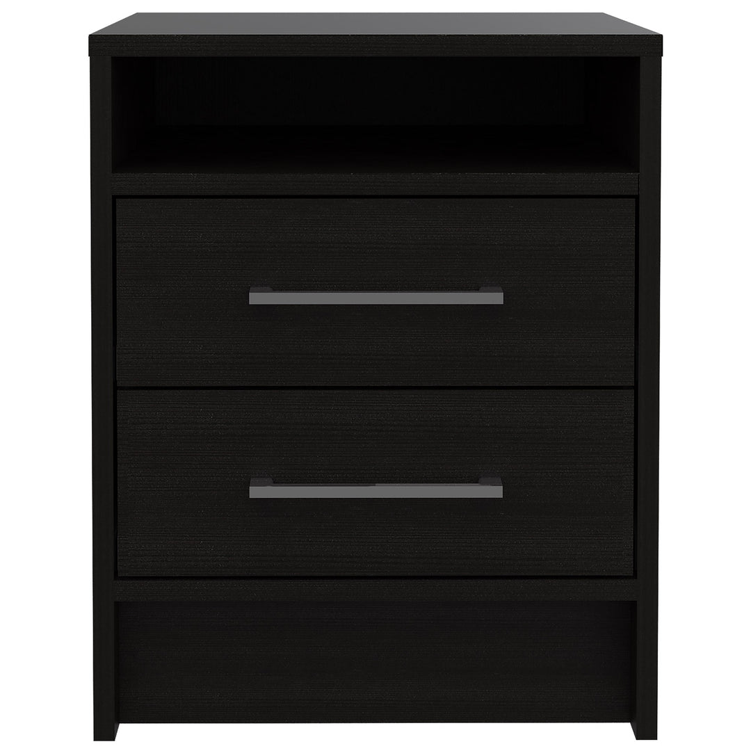 Light and Dark Oak Two Drawer Nightstand