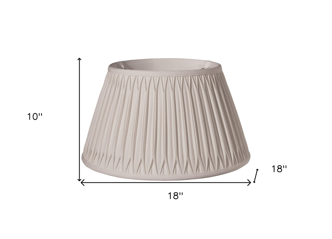 18" Cream Shallow Drum Smocked Shantung Lampshade