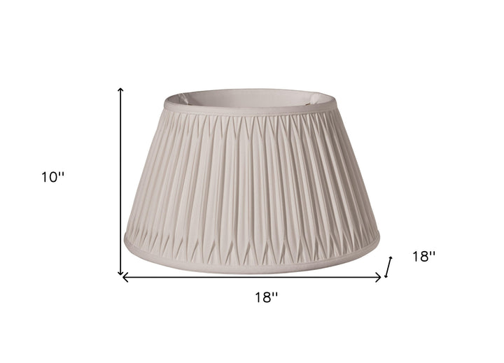 18" Cream Shallow Drum Smocked Shantung Lampshade