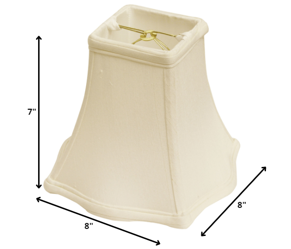 8" White Premium Square Monay Shantung Lampshade