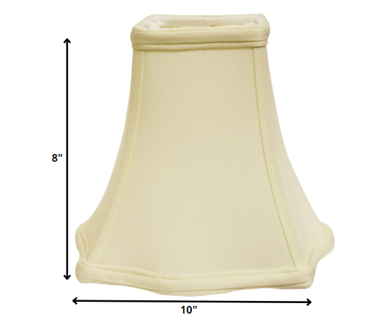 10" Ivory Premium Square No Slub Lampshade