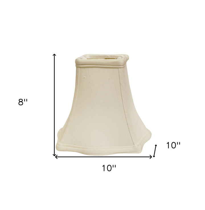 10" White Premium Square Monay Shantung Lampshade