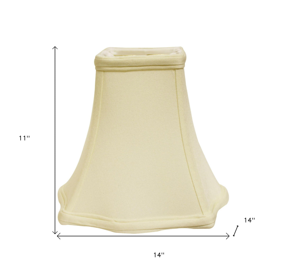 14" Ivory Premium Square No Slub Lampshade