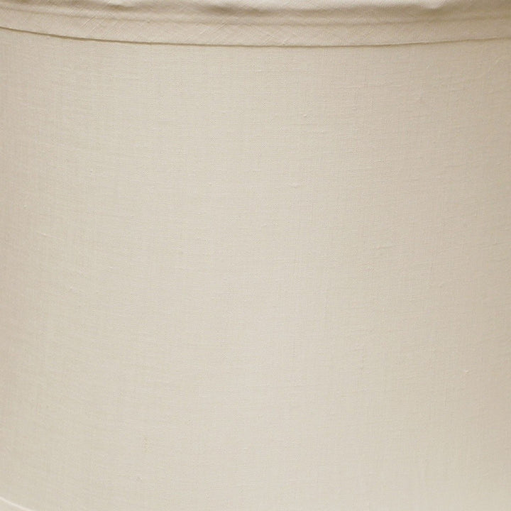 15" Snow Drum Trimmed Linen Lampshade